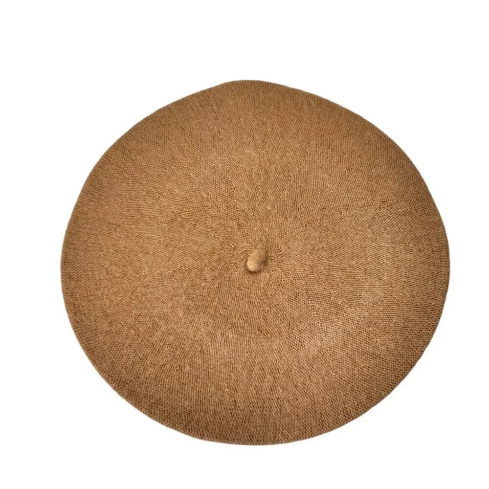 NEW Wool Beret Hat Tan Wool Blend Classic Old Money Preppy Solid